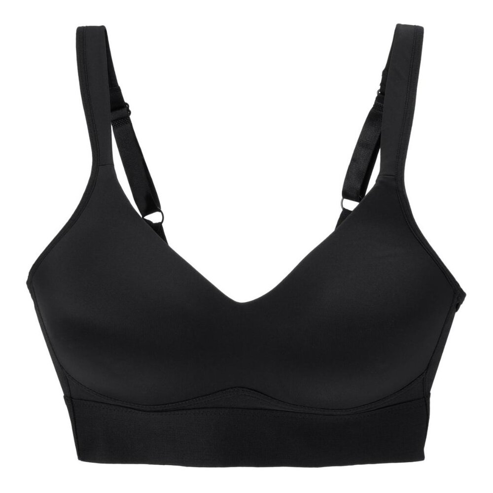 Rhonda Shear Molded Cup Bra Size Large Wrap Back Adjustable Straps Black Support